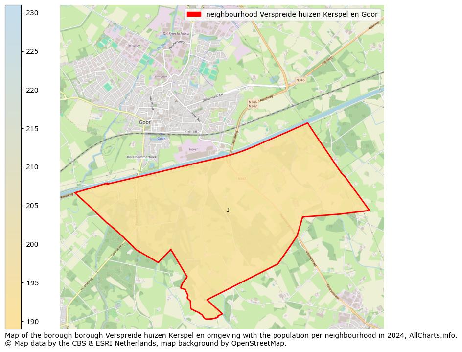 Image of the neighbourhood Verspreide huizen Kerspel en Goor at the map. This image is used as introduction to this page. This page shows a lot of information about the population in the neighbourhood Verspreide huizen Kerspel en Goor (such as the distribution by age groups of the residents, the composition of households, whether inhabitants are natives or Dutch with an immigration background, data about the houses (numbers, types, price development, use, type of property, ...) and more (car ownership, energy consumption, ...) based on open data from the Dutch Central Bureau of Statistics and various other sources!