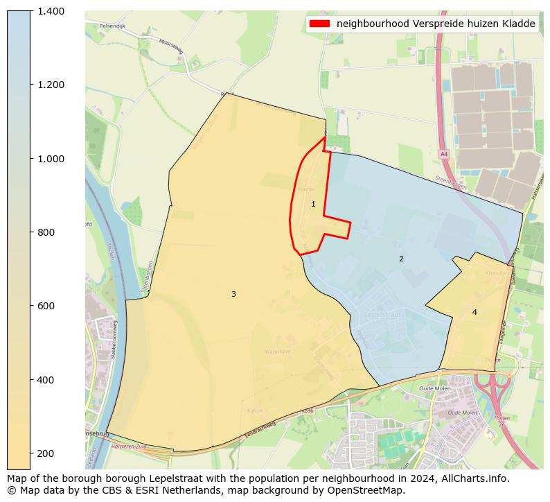 Image of the neighbourhood Verspreide huizen Kladde at the map. This image is used as introduction to this page. This page shows a lot of information about the population in the neighbourhood Verspreide huizen Kladde (such as the distribution by age groups of the residents, the composition of households, whether inhabitants are natives or Dutch with an immigration background, data about the houses (numbers, types, price development, use, type of property, ...) and more (car ownership, energy consumption, ...) based on open data from the Dutch Central Bureau of Statistics and various other sources!