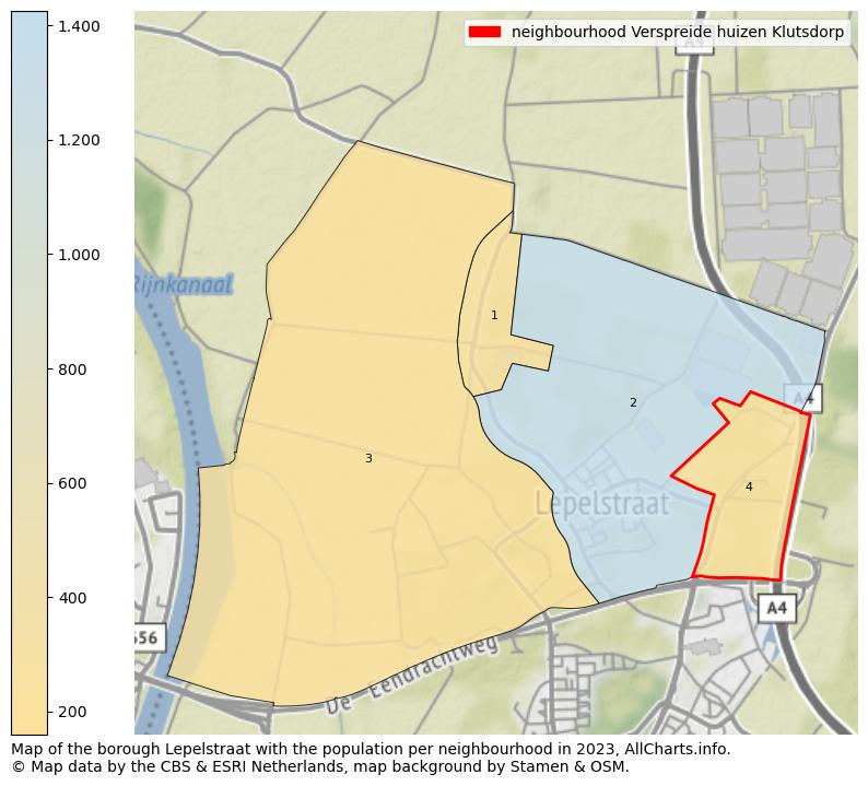 Map of the borough Lepelstraat with the population per neighbourhood in 2023. This page shows a lot of information about residents (such as the distribution by age groups, family composition, gender, native or Dutch with an immigration background, ...), homes (numbers, types, price development, use, type of property, ...) and more (car ownership, energy consumption, ...) based on open data from the Dutch Central Bureau of Statistics and various other sources!