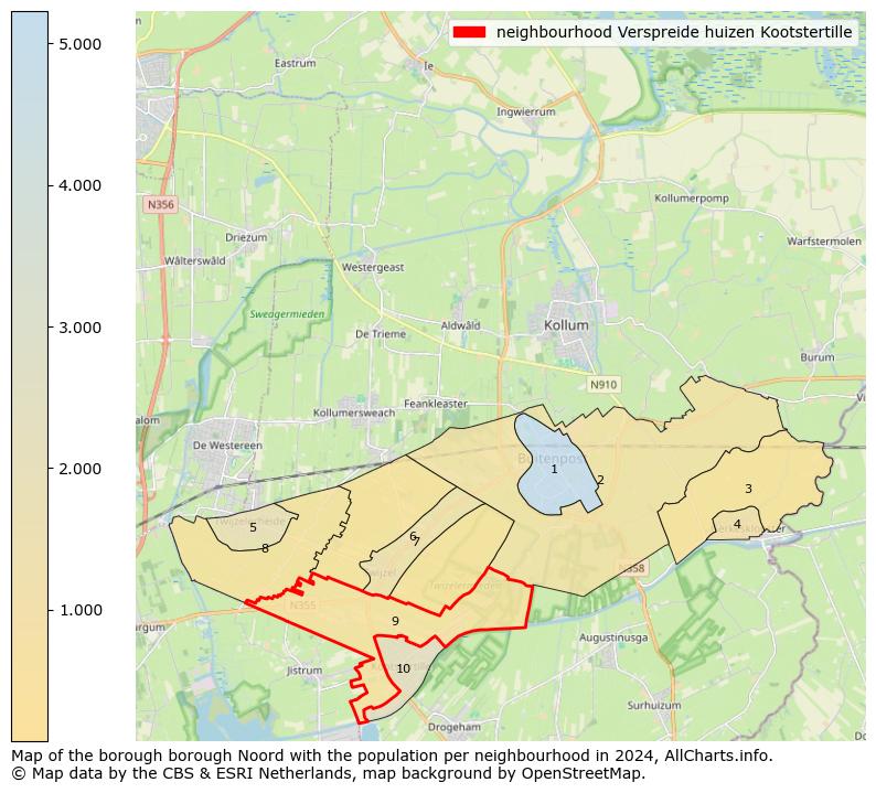 Image of the neighbourhood Verspreide huizen Kootstertille at the map. This image is used as introduction to this page. This page shows a lot of information about the population in the neighbourhood Verspreide huizen Kootstertille (such as the distribution by age groups of the residents, the composition of households, whether inhabitants are natives or Dutch with an immigration background, data about the houses (numbers, types, price development, use, type of property, ...) and more (car ownership, energy consumption, ...) based on open data from the Dutch Central Bureau of Statistics and various other sources!