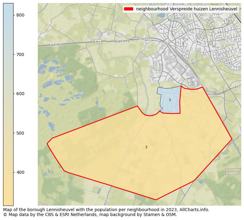 Map of the borough Lennisheuvel with the population per neighbourhood in 2023. This page shows a lot of information about residents (such as the distribution by age groups, family composition, gender, native or Dutch with an immigration background, ...), homes (numbers, types, price development, use, type of property, ...) and more (car ownership, energy consumption, ...) based on open data from the Dutch Central Bureau of Statistics and various other sources!