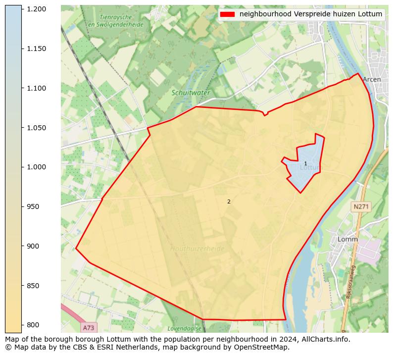 Image of the neighbourhood Verspreide huizen Lottum at the map. This image is used as introduction to this page. This page shows a lot of information about the population in the neighbourhood Verspreide huizen Lottum (such as the distribution by age groups of the residents, the composition of households, whether inhabitants are natives or Dutch with an immigration background, data about the houses (numbers, types, price development, use, type of property, ...) and more (car ownership, energy consumption, ...) based on open data from the Dutch Central Bureau of Statistics and various other sources!