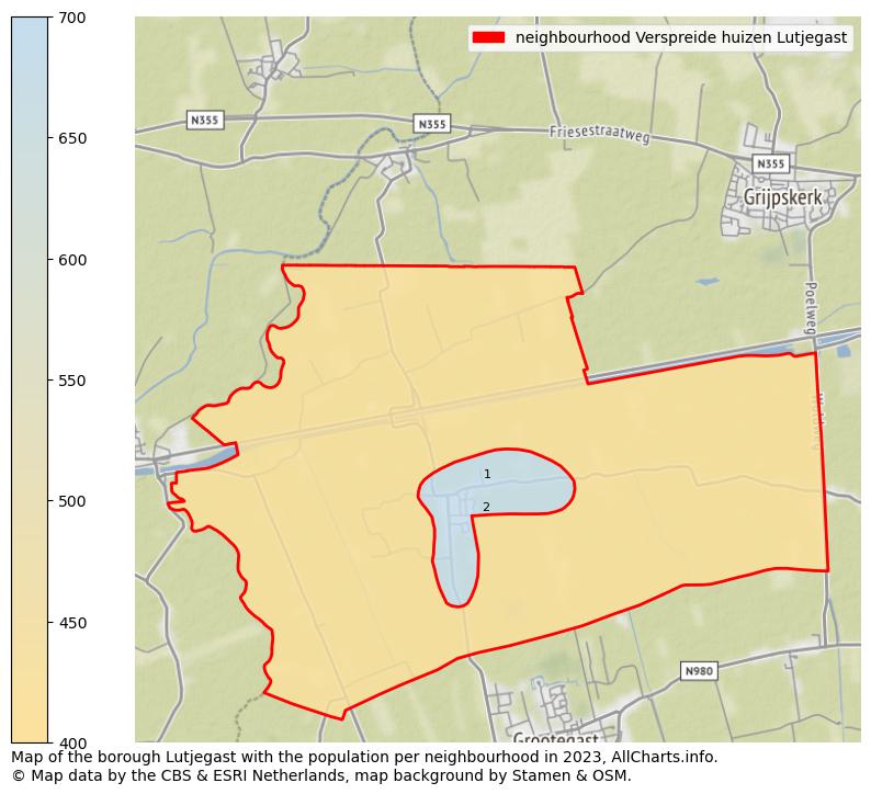 Map of the borough Lutjegast with the population per neighbourhood in 2023. This page shows a lot of information about residents (such as the distribution by age groups, family composition, gender, native or Dutch with an immigration background, ...), homes (numbers, types, price development, use, type of property, ...) and more (car ownership, energy consumption, ...) based on open data from the Dutch Central Bureau of Statistics and various other sources!