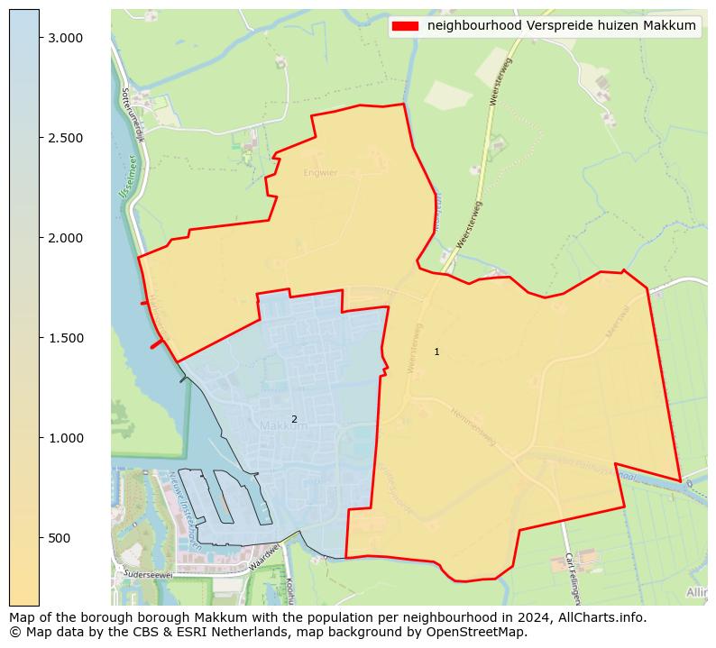 Image of the neighbourhood Verspreide huizen Makkum at the map. This image is used as introduction to this page. This page shows a lot of information about the population in the neighbourhood Verspreide huizen Makkum (such as the distribution by age groups of the residents, the composition of households, whether inhabitants are natives or Dutch with an immigration background, data about the houses (numbers, types, price development, use, type of property, ...) and more (car ownership, energy consumption, ...) based on open data from the Dutch Central Bureau of Statistics and various other sources!