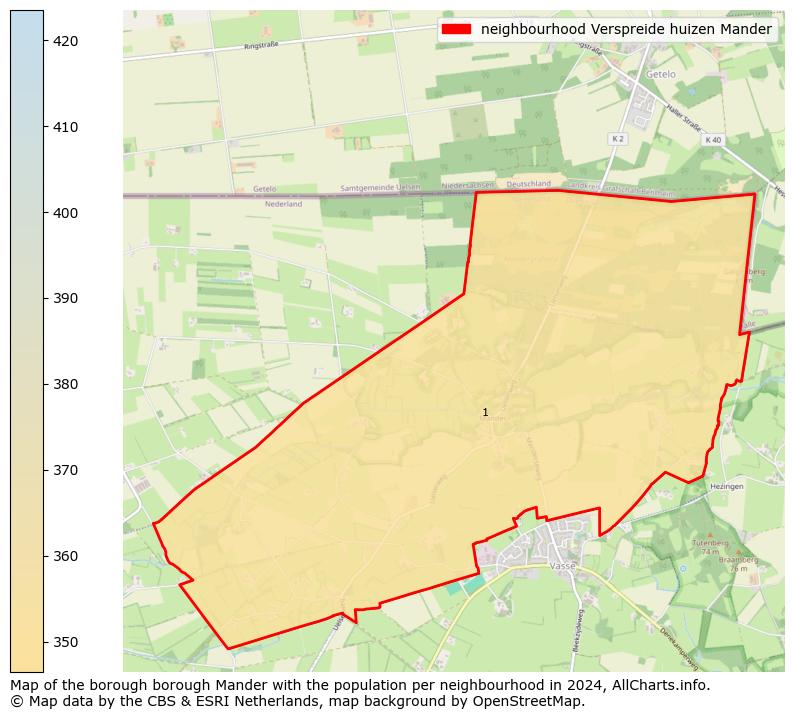 Image of the neighbourhood Verspreide huizen Mander at the map. This image is used as introduction to this page. This page shows a lot of information about the population in the neighbourhood Verspreide huizen Mander (such as the distribution by age groups of the residents, the composition of households, whether inhabitants are natives or Dutch with an immigration background, data about the houses (numbers, types, price development, use, type of property, ...) and more (car ownership, energy consumption, ...) based on open data from the Dutch Central Bureau of Statistics and various other sources!