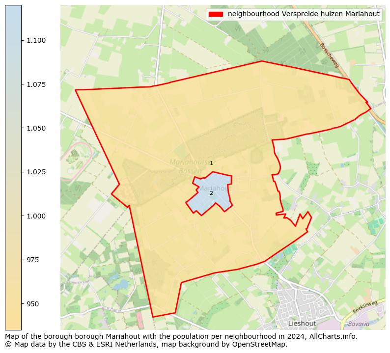 Image of the neighbourhood Verspreide huizen Mariahout at the map. This image is used as introduction to this page. This page shows a lot of information about the population in the neighbourhood Verspreide huizen Mariahout (such as the distribution by age groups of the residents, the composition of households, whether inhabitants are natives or Dutch with an immigration background, data about the houses (numbers, types, price development, use, type of property, ...) and more (car ownership, energy consumption, ...) based on open data from the Dutch Central Bureau of Statistics and various other sources!