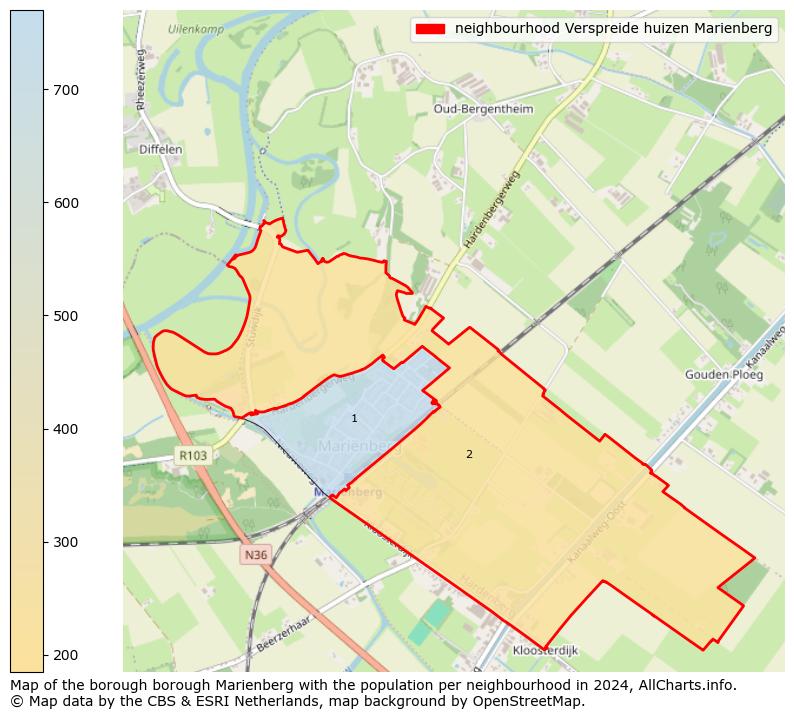 Image of the neighbourhood Verspreide huizen Marienberg at the map. This image is used as introduction to this page. This page shows a lot of information about the population in the neighbourhood Verspreide huizen Marienberg (such as the distribution by age groups of the residents, the composition of households, whether inhabitants are natives or Dutch with an immigration background, data about the houses (numbers, types, price development, use, type of property, ...) and more (car ownership, energy consumption, ...) based on open data from the Dutch Central Bureau of Statistics and various other sources!