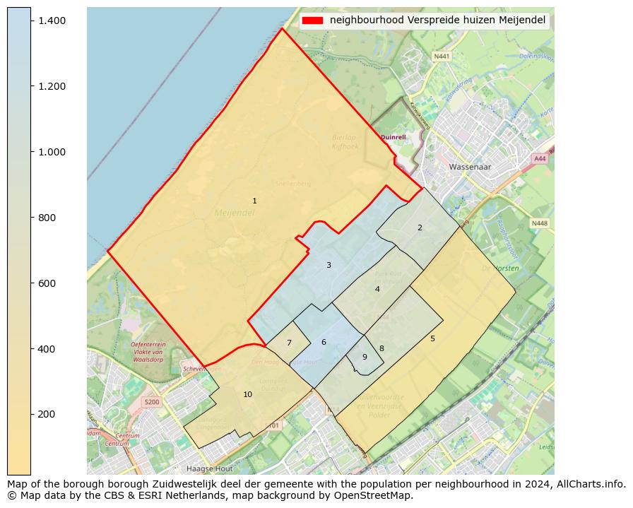 Image of the neighbourhood Verspreide huizen Meijendel at the map. This image is used as introduction to this page. This page shows a lot of information about the population in the neighbourhood Verspreide huizen Meijendel (such as the distribution by age groups of the residents, the composition of households, whether inhabitants are natives or Dutch with an immigration background, data about the houses (numbers, types, price development, use, type of property, ...) and more (car ownership, energy consumption, ...) based on open data from the Dutch Central Bureau of Statistics and various other sources!