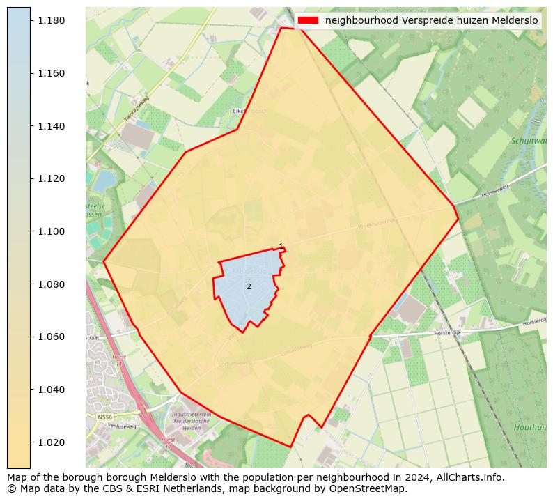 Image of the neighbourhood Verspreide huizen Melderslo at the map. This image is used as introduction to this page. This page shows a lot of information about the population in the neighbourhood Verspreide huizen Melderslo (such as the distribution by age groups of the residents, the composition of households, whether inhabitants are natives or Dutch with an immigration background, data about the houses (numbers, types, price development, use, type of property, ...) and more (car ownership, energy consumption, ...) based on open data from the Dutch Central Bureau of Statistics and various other sources!