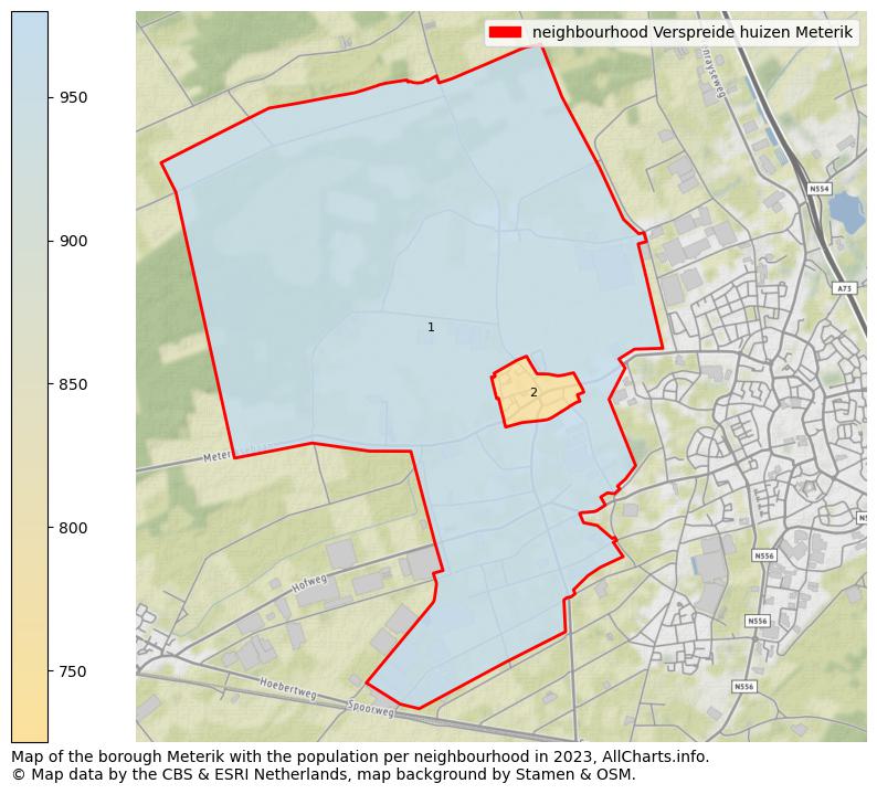 Map of the borough Meterik with the population per neighbourhood in 2023. This page shows a lot of information about residents (such as the distribution by age groups, family composition, gender, native or Dutch with an immigration background, ...), homes (numbers, types, price development, use, type of property, ...) and more (car ownership, energy consumption, ...) based on open data from the Dutch Central Bureau of Statistics and various other sources!