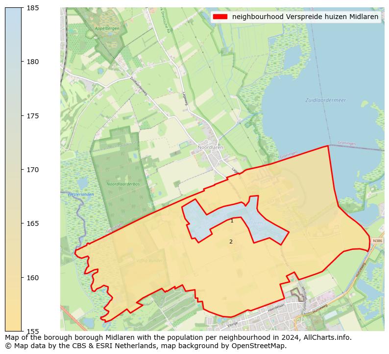 Image of the neighbourhood Verspreide huizen Midlaren at the map. This image is used as introduction to this page. This page shows a lot of information about the population in the neighbourhood Verspreide huizen Midlaren (such as the distribution by age groups of the residents, the composition of households, whether inhabitants are natives or Dutch with an immigration background, data about the houses (numbers, types, price development, use, type of property, ...) and more (car ownership, energy consumption, ...) based on open data from the Dutch Central Bureau of Statistics and various other sources!