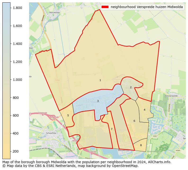 Image of the neighbourhood Verspreide huizen Midwolda at the map. This image is used as introduction to this page. This page shows a lot of information about the population in the neighbourhood Verspreide huizen Midwolda (such as the distribution by age groups of the residents, the composition of households, whether inhabitants are natives or Dutch with an immigration background, data about the houses (numbers, types, price development, use, type of property, ...) and more (car ownership, energy consumption, ...) based on open data from the Dutch Central Bureau of Statistics and various other sources!