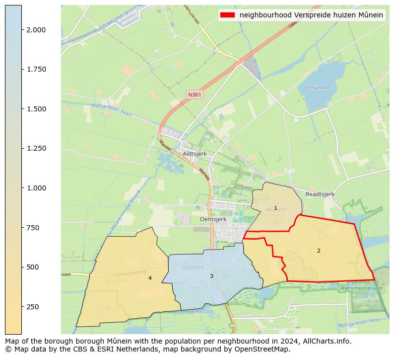 Image of the neighbourhood Verspreide huizen Mûnein at the map. This image is used as introduction to this page. This page shows a lot of information about the population in the neighbourhood Verspreide huizen Mûnein (such as the distribution by age groups of the residents, the composition of households, whether inhabitants are natives or Dutch with an immigration background, data about the houses (numbers, types, price development, use, type of property, ...) and more (car ownership, energy consumption, ...) based on open data from the Dutch Central Bureau of Statistics and various other sources!