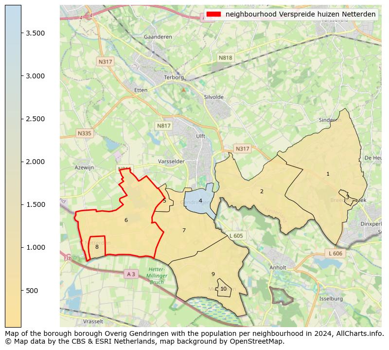 Image of the neighbourhood Verspreide huizen Netterden at the map. This image is used as introduction to this page. This page shows a lot of information about the population in the neighbourhood Verspreide huizen Netterden (such as the distribution by age groups of the residents, the composition of households, whether inhabitants are natives or Dutch with an immigration background, data about the houses (numbers, types, price development, use, type of property, ...) and more (car ownership, energy consumption, ...) based on open data from the Dutch Central Bureau of Statistics and various other sources!