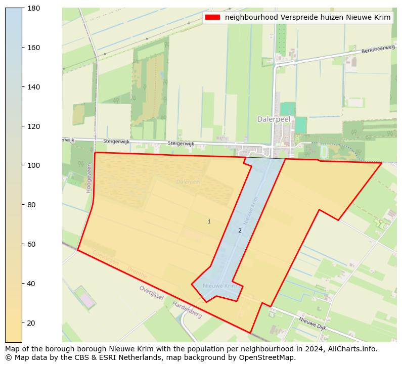 Image of the neighbourhood Verspreide huizen Nieuwe Krim at the map. This image is used as introduction to this page. This page shows a lot of information about the population in the neighbourhood Verspreide huizen Nieuwe Krim (such as the distribution by age groups of the residents, the composition of households, whether inhabitants are natives or Dutch with an immigration background, data about the houses (numbers, types, price development, use, type of property, ...) and more (car ownership, energy consumption, ...) based on open data from the Dutch Central Bureau of Statistics and various other sources!