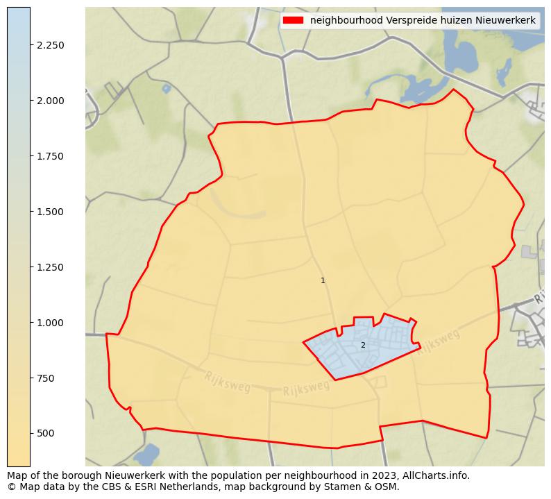 Map of the borough Nieuwerkerk with the population per neighbourhood in 2023. This page shows a lot of information about residents (such as the distribution by age groups, family composition, gender, native or Dutch with an immigration background, ...), homes (numbers, types, price development, use, type of property, ...) and more (car ownership, energy consumption, ...) based on open data from the Dutch Central Bureau of Statistics and various other sources!