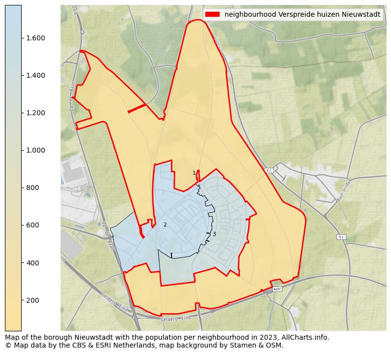 Map of the borough Nieuwstadt with the population per neighbourhood in 2023. This page shows a lot of information about residents (such as the distribution by age groups, family composition, gender, native or Dutch with an immigration background, ...), homes (numbers, types, price development, use, type of property, ...) and more (car ownership, energy consumption, ...) based on open data from the Dutch Central Bureau of Statistics and various other sources!