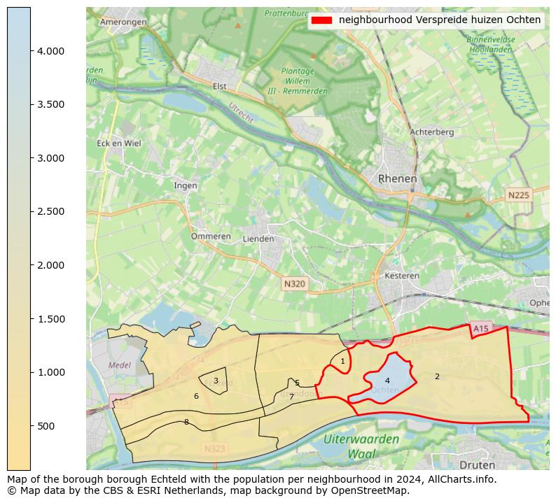 Image of the neighbourhood Verspreide huizen Ochten at the map. This image is used as introduction to this page. This page shows a lot of information about the population in the neighbourhood Verspreide huizen Ochten (such as the distribution by age groups of the residents, the composition of households, whether inhabitants are natives or Dutch with an immigration background, data about the houses (numbers, types, price development, use, type of property, ...) and more (car ownership, energy consumption, ...) based on open data from the Dutch Central Bureau of Statistics and various other sources!