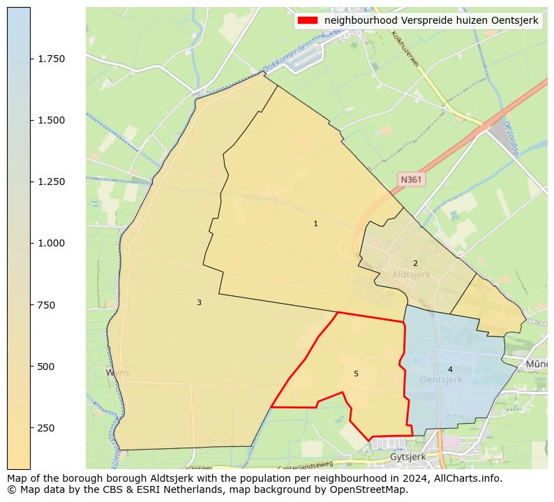 Image of the neighbourhood Verspreide huizen Oentsjerk at the map. This image is used as introduction to this page. This page shows a lot of information about the population in the neighbourhood Verspreide huizen Oentsjerk (such as the distribution by age groups of the residents, the composition of households, whether inhabitants are natives or Dutch with an immigration background, data about the houses (numbers, types, price development, use, type of property, ...) and more (car ownership, energy consumption, ...) based on open data from the Dutch Central Bureau of Statistics and various other sources!