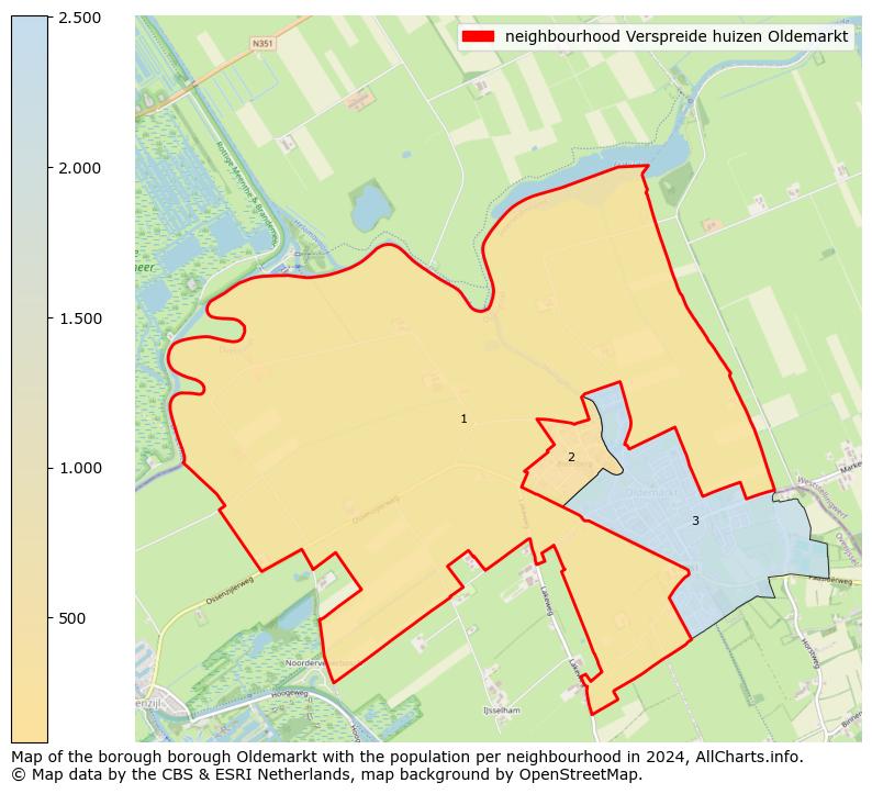 Image of the neighbourhood Verspreide huizen Oldemarkt at the map. This image is used as introduction to this page. This page shows a lot of information about the population in the neighbourhood Verspreide huizen Oldemarkt (such as the distribution by age groups of the residents, the composition of households, whether inhabitants are natives or Dutch with an immigration background, data about the houses (numbers, types, price development, use, type of property, ...) and more (car ownership, energy consumption, ...) based on open data from the Dutch Central Bureau of Statistics and various other sources!