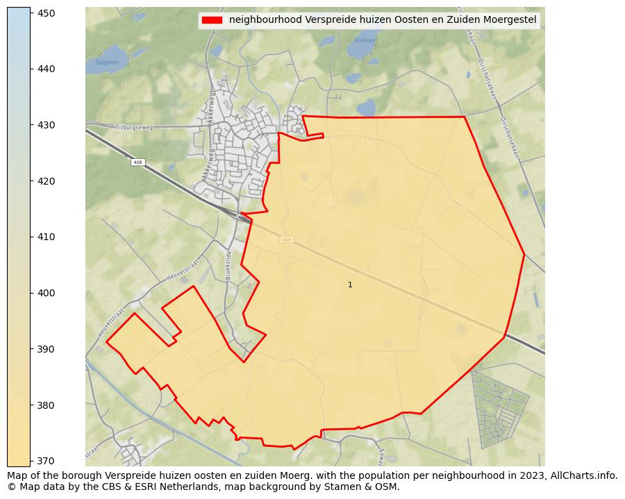 Map of the borough Verspreide huizen oosten en zuiden Moerg. with the population per neighbourhood in 2023. This page shows a lot of information about residents (such as the distribution by age groups, family composition, gender, native or Dutch with an immigration background, ...), homes (numbers, types, price development, use, type of property, ...) and more (car ownership, energy consumption, ...) based on open data from the Dutch Central Bureau of Statistics and various other sources!
