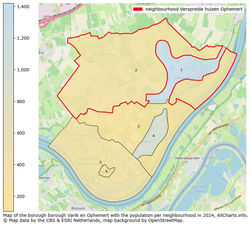 Image of the neighbourhood Verspreide huizen Ophemert at the map. This image is used as introduction to this page. This page shows a lot of information about the population in the neighbourhood Verspreide huizen Ophemert (such as the distribution by age groups of the residents, the composition of households, whether inhabitants are natives or Dutch with an immigration background, data about the houses (numbers, types, price development, use, type of property, ...) and more (car ownership, energy consumption, ...) based on open data from the Dutch Central Bureau of Statistics and various other sources!