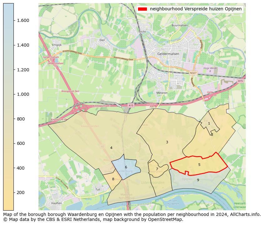 Image of the neighbourhood Verspreide huizen Opijnen at the map. This image is used as introduction to this page. This page shows a lot of information about the population in the neighbourhood Verspreide huizen Opijnen (such as the distribution by age groups of the residents, the composition of households, whether inhabitants are natives or Dutch with an immigration background, data about the houses (numbers, types, price development, use, type of property, ...) and more (car ownership, energy consumption, ...) based on open data from the Dutch Central Bureau of Statistics and various other sources!