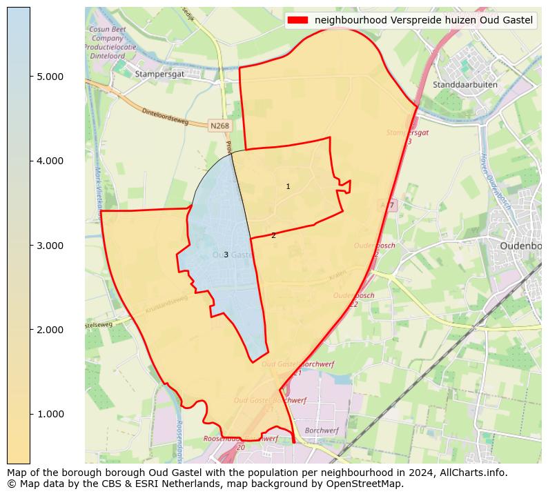 Image of the neighbourhood Verspreide huizen Oud Gastel at the map. This image is used as introduction to this page. This page shows a lot of information about the population in the neighbourhood Verspreide huizen Oud Gastel (such as the distribution by age groups of the residents, the composition of households, whether inhabitants are natives or Dutch with an immigration background, data about the houses (numbers, types, price development, use, type of property, ...) and more (car ownership, energy consumption, ...) based on open data from the Dutch Central Bureau of Statistics and various other sources!