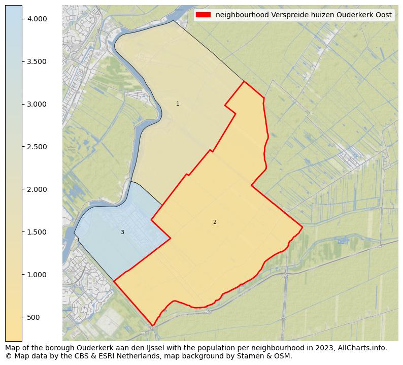 Map of the borough Ouderkerk aan den IJssel with the population per neighbourhood in 2023. This page shows a lot of information about residents (such as the distribution by age groups, family composition, gender, native or Dutch with an immigration background, ...), homes (numbers, types, price development, use, type of property, ...) and more (car ownership, energy consumption, ...) based on open data from the Dutch Central Bureau of Statistics and various other sources!