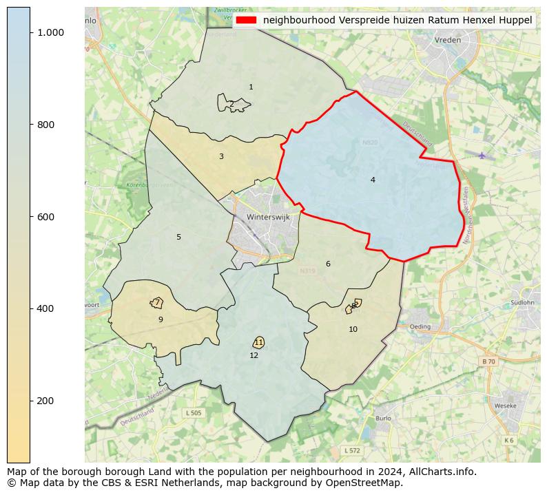 Image of the neighbourhood Verspreide huizen Ratum Henxel Huppel at the map. This image is used as introduction to this page. This page shows a lot of information about the population in the neighbourhood Verspreide huizen Ratum Henxel Huppel (such as the distribution by age groups of the residents, the composition of households, whether inhabitants are natives or Dutch with an immigration background, data about the houses (numbers, types, price development, use, type of property, ...) and more (car ownership, energy consumption, ...) based on open data from the Dutch Central Bureau of Statistics and various other sources!