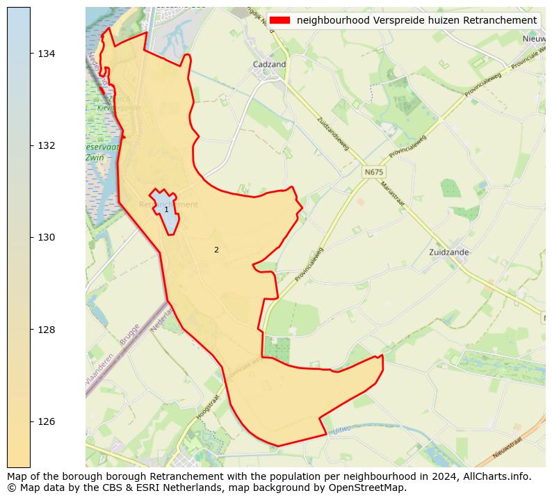 Image of the neighbourhood Verspreide huizen Retranchement at the map. This image is used as introduction to this page. This page shows a lot of information about the population in the neighbourhood Verspreide huizen Retranchement (such as the distribution by age groups of the residents, the composition of households, whether inhabitants are natives or Dutch with an immigration background, data about the houses (numbers, types, price development, use, type of property, ...) and more (car ownership, energy consumption, ...) based on open data from the Dutch Central Bureau of Statistics and various other sources!