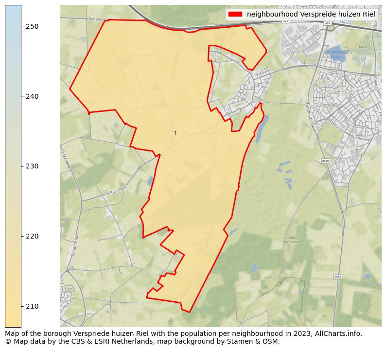 Map of the borough Verspriede huizen Riel with the population per neighbourhood in 2023. This page shows a lot of information about residents (such as the distribution by age groups, family composition, gender, native or Dutch with an immigration background, ...), homes (numbers, types, price development, use, type of property, ...) and more (car ownership, energy consumption, ...) based on open data from the Dutch Central Bureau of Statistics and various other sources!