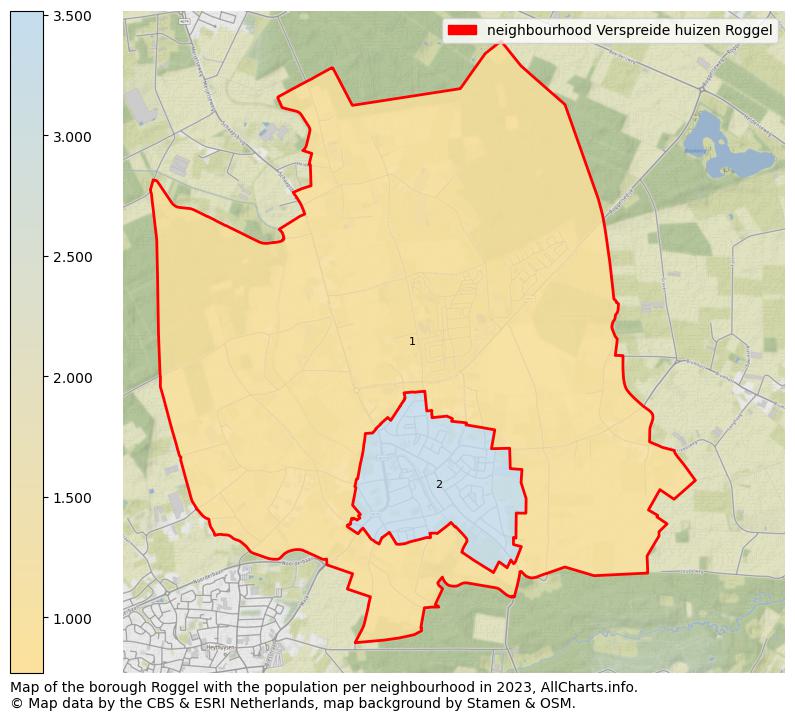 Map of the borough Roggel with the population per neighbourhood in 2023. This page shows a lot of information about residents (such as the distribution by age groups, family composition, gender, native or Dutch with an immigration background, ...), homes (numbers, types, price development, use, type of property, ...) and more (car ownership, energy consumption, ...) based on open data from the Dutch Central Bureau of Statistics and various other sources!
