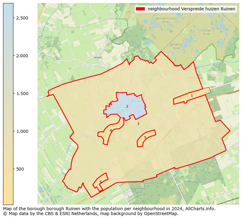 Image of the neighbourhood Verspreide huizen Ruinen at the map. This image is used as introduction to this page. This page shows a lot of information about the population in the neighbourhood Verspreide huizen Ruinen (such as the distribution by age groups of the residents, the composition of households, whether inhabitants are natives or Dutch with an immigration background, data about the houses (numbers, types, price development, use, type of property, ...) and more (car ownership, energy consumption, ...) based on open data from the Dutch Central Bureau of Statistics and various other sources!