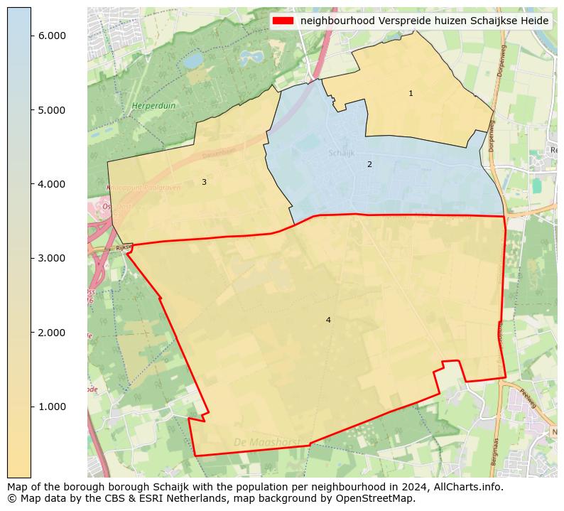 Image of the neighbourhood Verspreide huizen Schaijkse Heide at the map. This image is used as introduction to this page. This page shows a lot of information about the population in the neighbourhood Verspreide huizen Schaijkse Heide (such as the distribution by age groups of the residents, the composition of households, whether inhabitants are natives or Dutch with an immigration background, data about the houses (numbers, types, price development, use, type of property, ...) and more (car ownership, energy consumption, ...) based on open data from the Dutch Central Bureau of Statistics and various other sources!