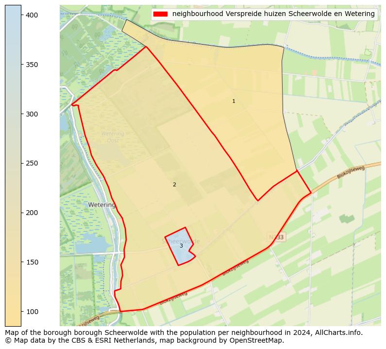 Image of the neighbourhood Verspreide huizen Scheerwolde en Wetering at the map. This image is used as introduction to this page. This page shows a lot of information about the population in the neighbourhood Verspreide huizen Scheerwolde en Wetering (such as the distribution by age groups of the residents, the composition of households, whether inhabitants are natives or Dutch with an immigration background, data about the houses (numbers, types, price development, use, type of property, ...) and more (car ownership, energy consumption, ...) based on open data from the Dutch Central Bureau of Statistics and various other sources!