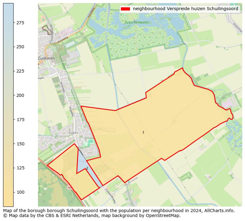 Image of the neighbourhood Verspreide huizen Schuilingsoord at the map. This image is used as introduction to this page. This page shows a lot of information about the population in the neighbourhood Verspreide huizen Schuilingsoord (such as the distribution by age groups of the residents, the composition of households, whether inhabitants are natives or Dutch with an immigration background, data about the houses (numbers, types, price development, use, type of property, ...) and more (car ownership, energy consumption, ...) based on open data from the Dutch Central Bureau of Statistics and various other sources!