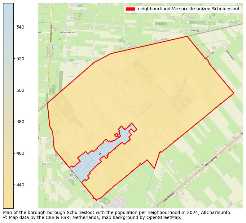 Image of the neighbourhood Verspreide huizen Schuinesloot at the map. This image is used as introduction to this page. This page shows a lot of information about the population in the neighbourhood Verspreide huizen Schuinesloot (such as the distribution by age groups of the residents, the composition of households, whether inhabitants are natives or Dutch with an immigration background, data about the houses (numbers, types, price development, use, type of property, ...) and more (car ownership, energy consumption, ...) based on open data from the Dutch Central Bureau of Statistics and various other sources!