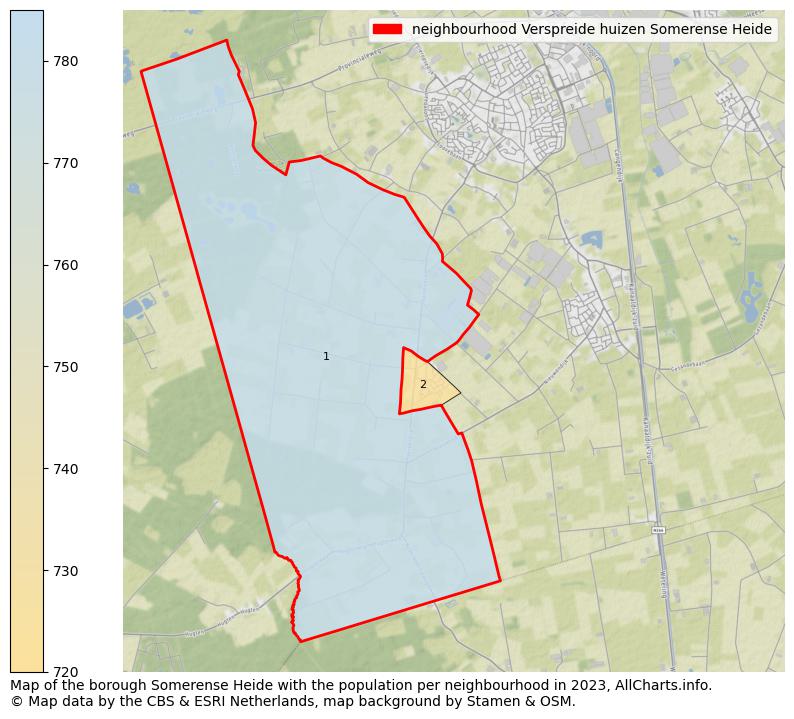 Map of the borough Somerense Heide with the population per neighbourhood in 2022. This page shows a lot of information about residents (such as the distribution by age groups, family composition, gender, native or Dutch with an immigration background, ...), homes (numbers, types, price development, use, type of property, ...) and more (car ownership, energy consumption, ...) based on open data from the Dutch Central Bureau of Statistics and various other sources!