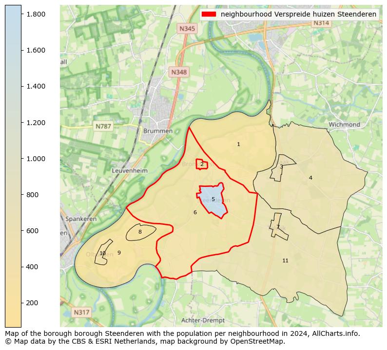 Image of the neighbourhood Verspreide huizen Steenderen at the map. This image is used as introduction to this page. This page shows a lot of information about the population in the neighbourhood Verspreide huizen Steenderen (such as the distribution by age groups of the residents, the composition of households, whether inhabitants are natives or Dutch with an immigration background, data about the houses (numbers, types, price development, use, type of property, ...) and more (car ownership, energy consumption, ...) based on open data from the Dutch Central Bureau of Statistics and various other sources!