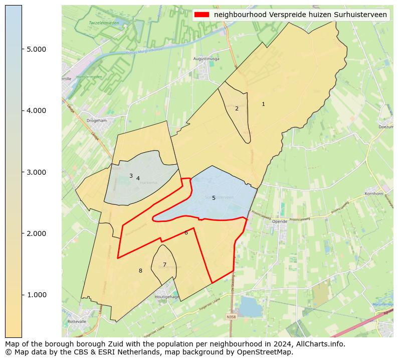 Image of the neighbourhood Verspreide huizen Surhuisterveen at the map. This image is used as introduction to this page. This page shows a lot of information about the population in the neighbourhood Verspreide huizen Surhuisterveen (such as the distribution by age groups of the residents, the composition of households, whether inhabitants are natives or Dutch with an immigration background, data about the houses (numbers, types, price development, use, type of property, ...) and more (car ownership, energy consumption, ...) based on open data from the Dutch Central Bureau of Statistics and various other sources!