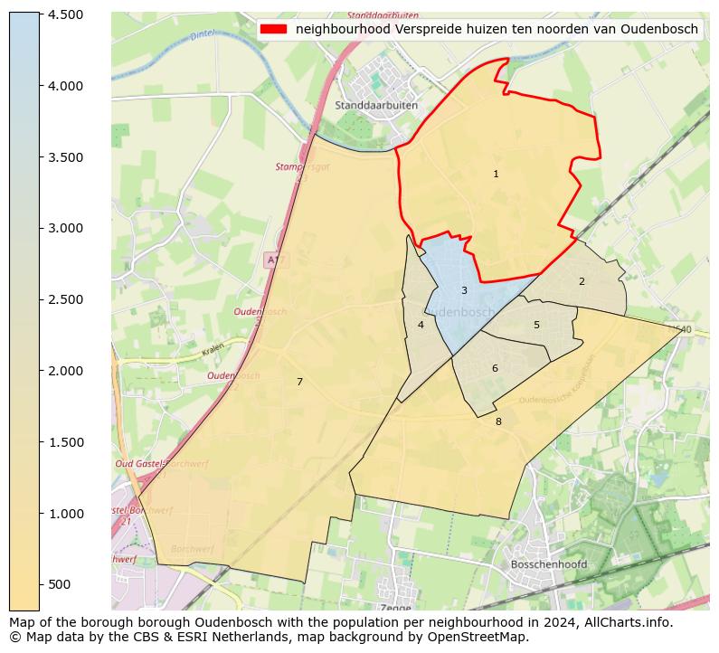 Image of the neighbourhood Verspreide huizen ten noorden van Oudenbosch at the map. This image is used as introduction to this page. This page shows a lot of information about the population in the neighbourhood Verspreide huizen ten noorden van Oudenbosch (such as the distribution by age groups of the residents, the composition of households, whether inhabitants are natives or Dutch with an immigration background, data about the houses (numbers, types, price development, use, type of property, ...) and more (car ownership, energy consumption, ...) based on open data from the Dutch Central Bureau of Statistics and various other sources!