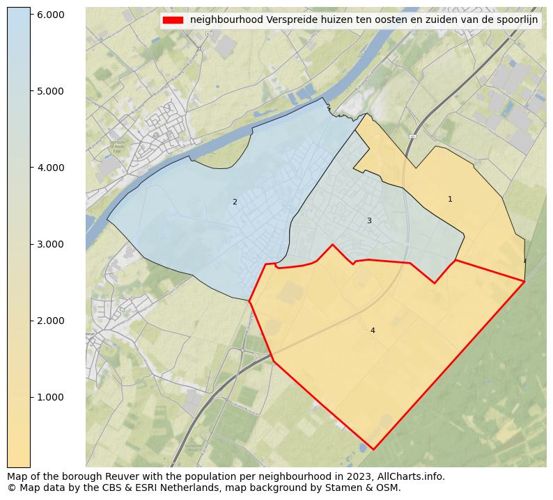 Map of the borough Reuver with the population per neighbourhood in 2022. This page shows a lot of information about residents (such as the distribution by age groups, family composition, gender, native or Dutch with an immigration background, ...), homes (numbers, types, price development, use, type of property, ...) and more (car ownership, energy consumption, ...) based on open data from the Dutch Central Bureau of Statistics and various other sources!