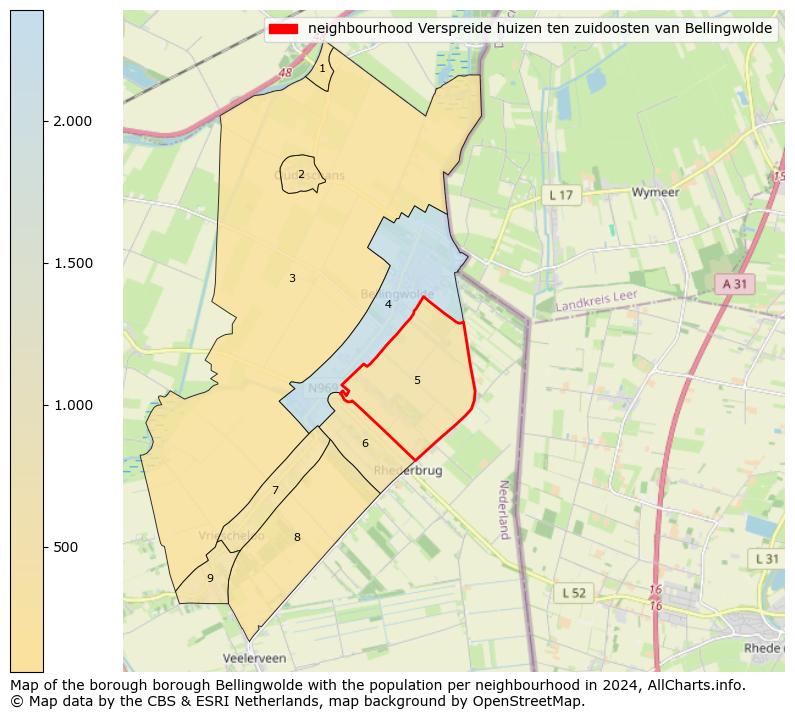 Image of the neighbourhood Verspreide huizen ten zuidoosten van Bellingwolde at the map. This image is used as introduction to this page. This page shows a lot of information about the population in the neighbourhood Verspreide huizen ten zuidoosten van Bellingwolde (such as the distribution by age groups of the residents, the composition of households, whether inhabitants are natives or Dutch with an immigration background, data about the houses (numbers, types, price development, use, type of property, ...) and more (car ownership, energy consumption, ...) based on open data from the Dutch Central Bureau of Statistics and various other sources!