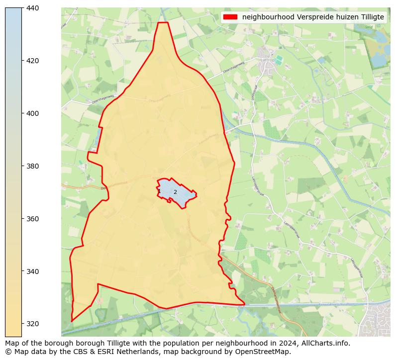 Image of the neighbourhood Verspreide huizen Tilligte at the map. This image is used as introduction to this page. This page shows a lot of information about the population in the neighbourhood Verspreide huizen Tilligte (such as the distribution by age groups of the residents, the composition of households, whether inhabitants are natives or Dutch with an immigration background, data about the houses (numbers, types, price development, use, type of property, ...) and more (car ownership, energy consumption, ...) based on open data from the Dutch Central Bureau of Statistics and various other sources!