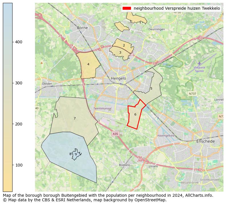 Image of the neighbourhood Verspreide huizen Twekkelo at the map. This image is used as introduction to this page. This page shows a lot of information about the population in the neighbourhood Verspreide huizen Twekkelo (such as the distribution by age groups of the residents, the composition of households, whether inhabitants are natives or Dutch with an immigration background, data about the houses (numbers, types, price development, use, type of property, ...) and more (car ownership, energy consumption, ...) based on open data from the Dutch Central Bureau of Statistics and various other sources!