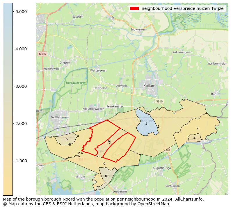 Image of the neighbourhood Verspreide huizen Twijzel at the map. This image is used as introduction to this page. This page shows a lot of information about the population in the neighbourhood Verspreide huizen Twijzel (such as the distribution by age groups of the residents, the composition of households, whether inhabitants are natives or Dutch with an immigration background, data about the houses (numbers, types, price development, use, type of property, ...) and more (car ownership, energy consumption, ...) based on open data from the Dutch Central Bureau of Statistics and various other sources!