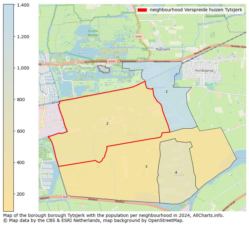 Image of the neighbourhood Verspreide huizen Tytsjerk at the map. This image is used as introduction to this page. This page shows a lot of information about the population in the neighbourhood Verspreide huizen Tytsjerk (such as the distribution by age groups of the residents, the composition of households, whether inhabitants are natives or Dutch with an immigration background, data about the houses (numbers, types, price development, use, type of property, ...) and more (car ownership, energy consumption, ...) based on open data from the Dutch Central Bureau of Statistics and various other sources!