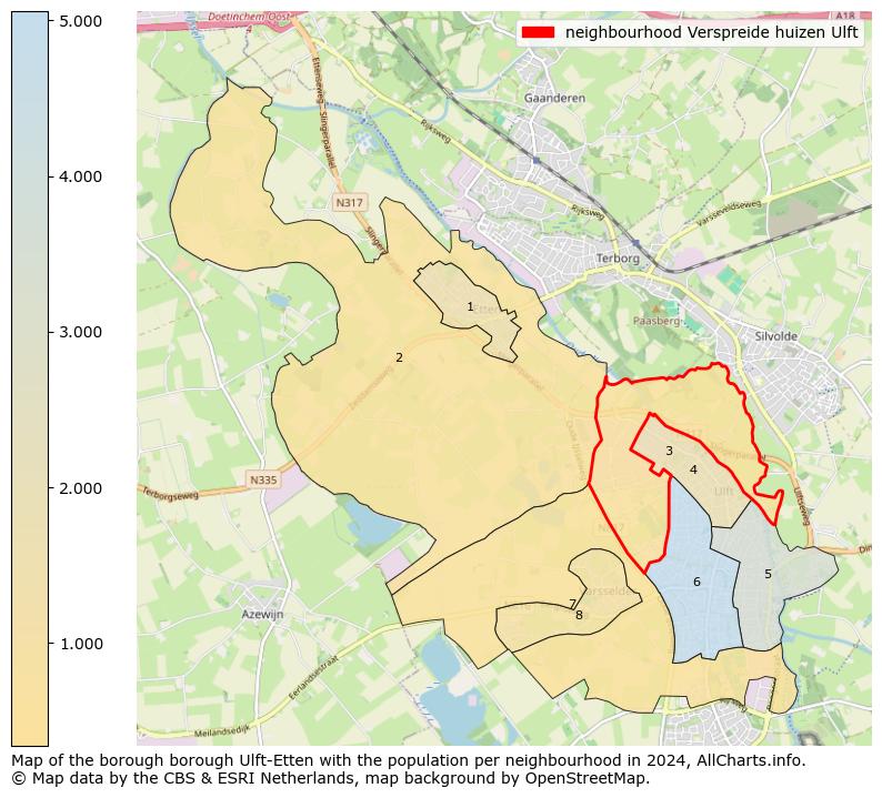 Image of the neighbourhood Verspreide huizen Ulft at the map. This image is used as introduction to this page. This page shows a lot of information about the population in the neighbourhood Verspreide huizen Ulft (such as the distribution by age groups of the residents, the composition of households, whether inhabitants are natives or Dutch with an immigration background, data about the houses (numbers, types, price development, use, type of property, ...) and more (car ownership, energy consumption, ...) based on open data from the Dutch Central Bureau of Statistics and various other sources!