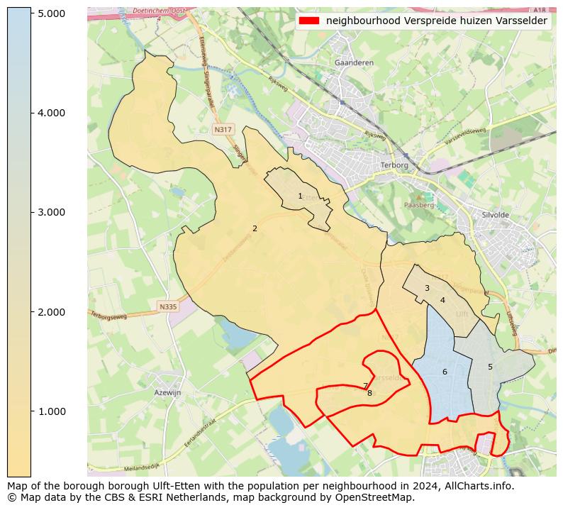 Image of the neighbourhood Verspreide huizen Varsselder at the map. This image is used as introduction to this page. This page shows a lot of information about the population in the neighbourhood Verspreide huizen Varsselder (such as the distribution by age groups of the residents, the composition of households, whether inhabitants are natives or Dutch with an immigration background, data about the houses (numbers, types, price development, use, type of property, ...) and more (car ownership, energy consumption, ...) based on open data from the Dutch Central Bureau of Statistics and various other sources!